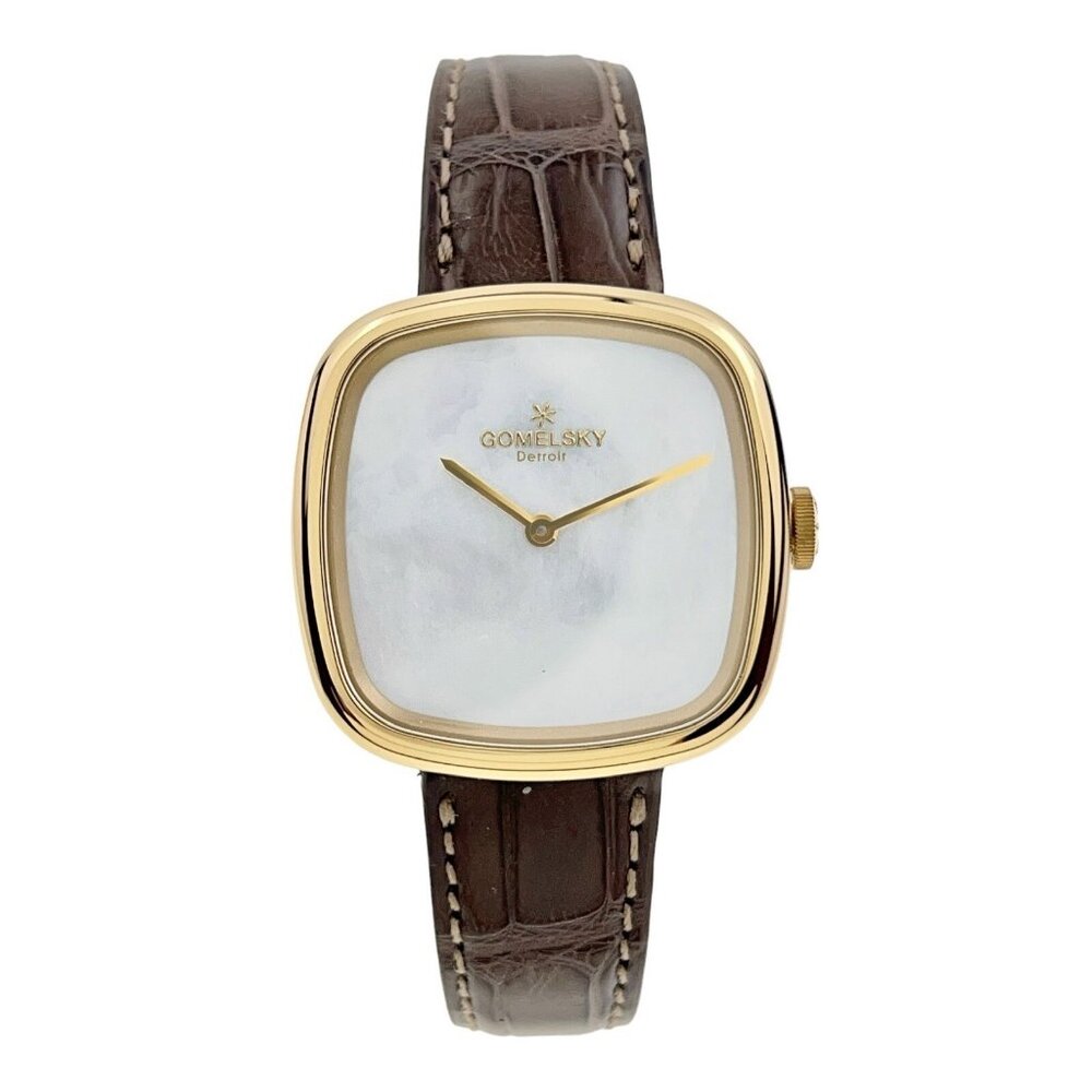 NEW Gomelsky By Shinola Eppie Sneed Watch Gold Plated MOP Dial w/ Box MSRP $950